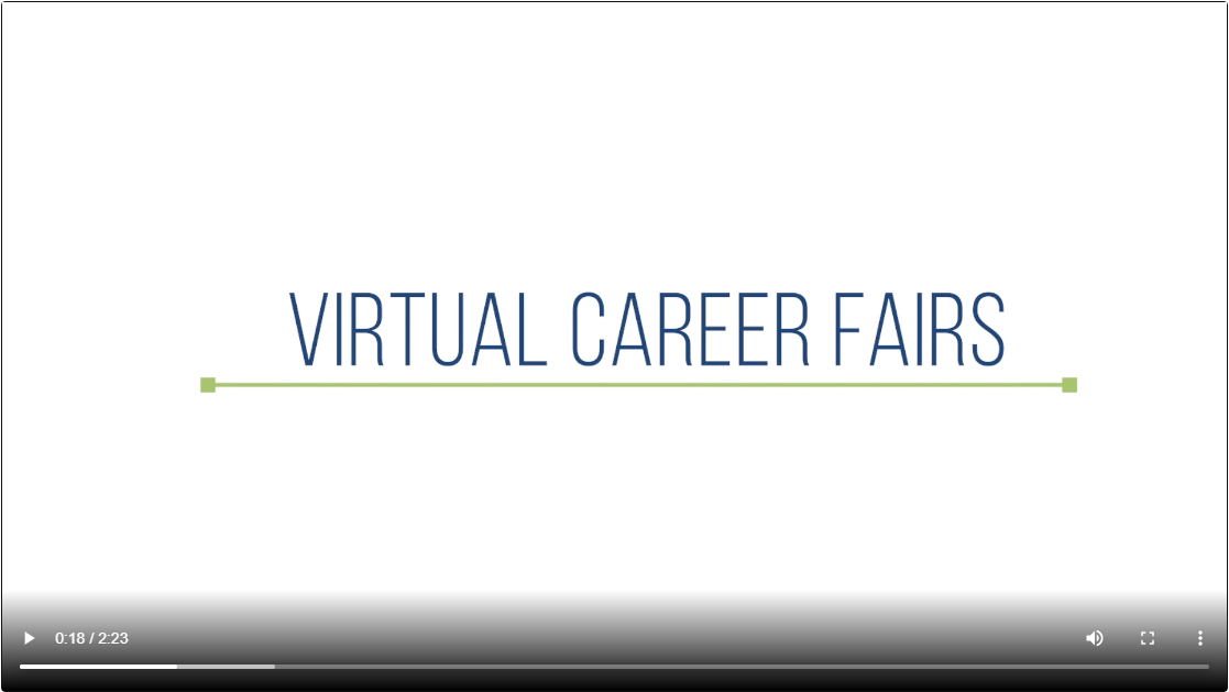 screen shot of virtual career fairs video