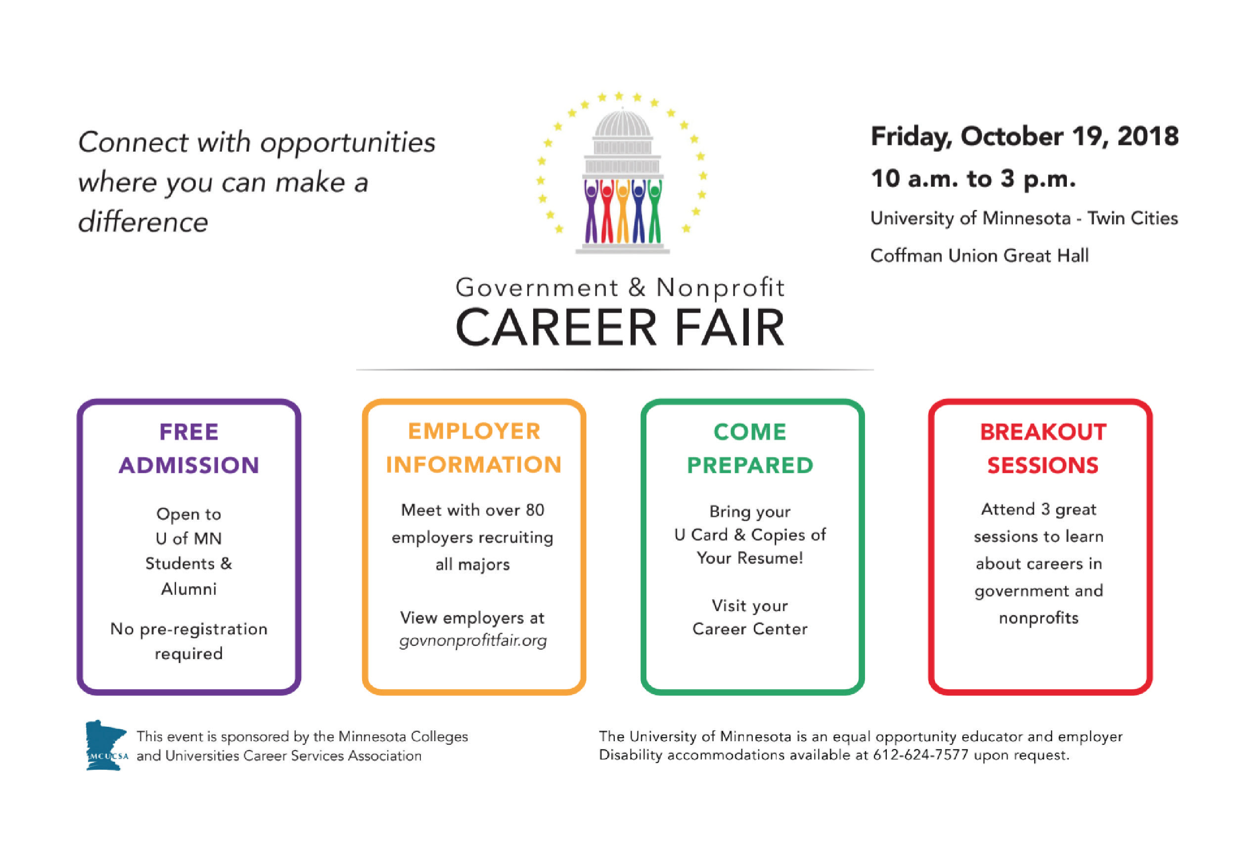 ad for government and nonprofit career fair