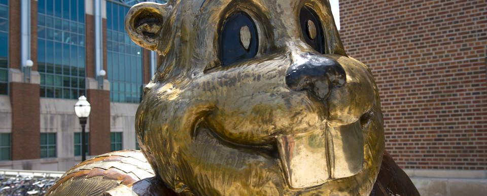 statue of the Goldy mascot
